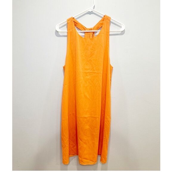 Alice + olivia marion silk shift dress orange peach - Picture 5 of 6